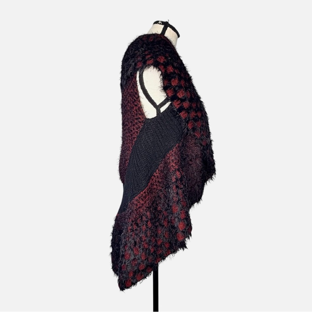 Red and black boho sweater vest